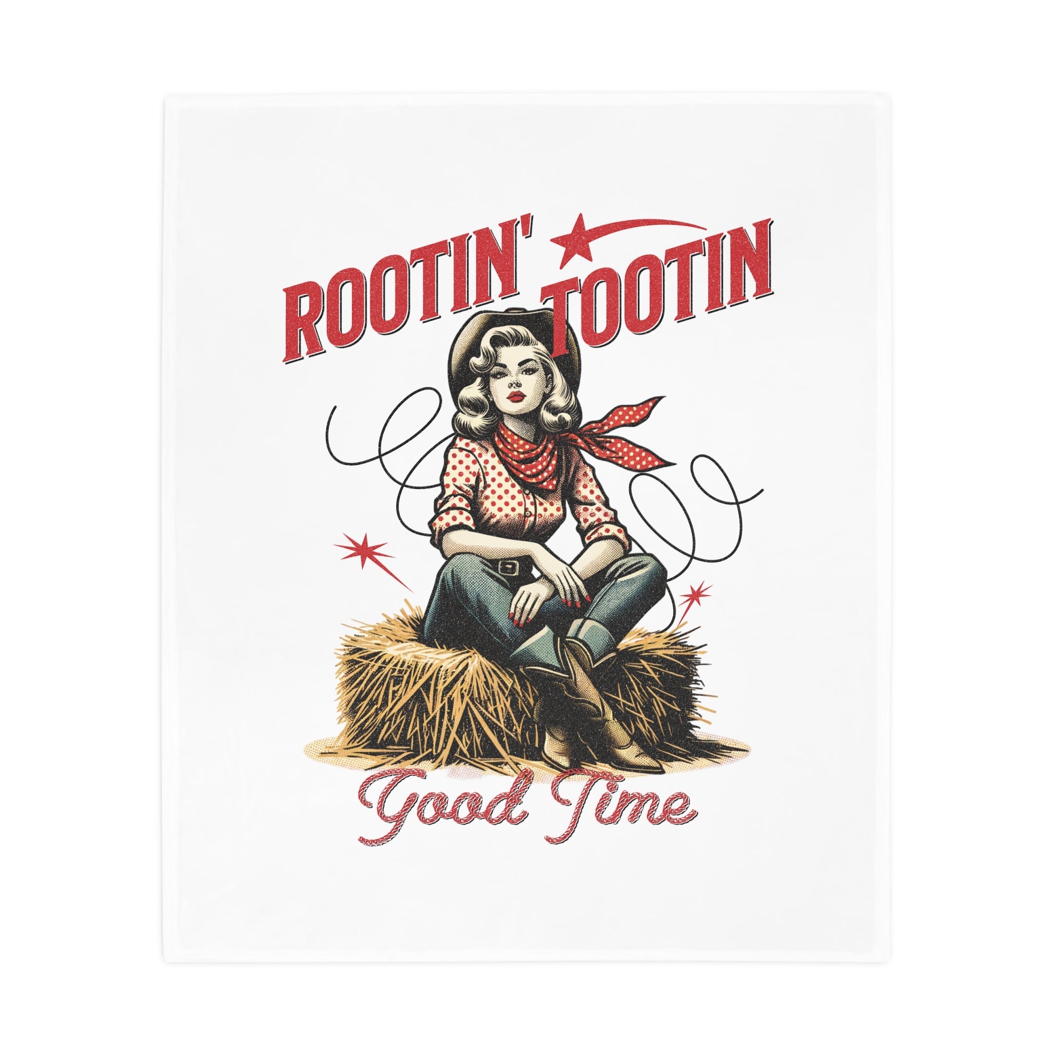 Rootin' Tootin' Good Time White Throw Blanket