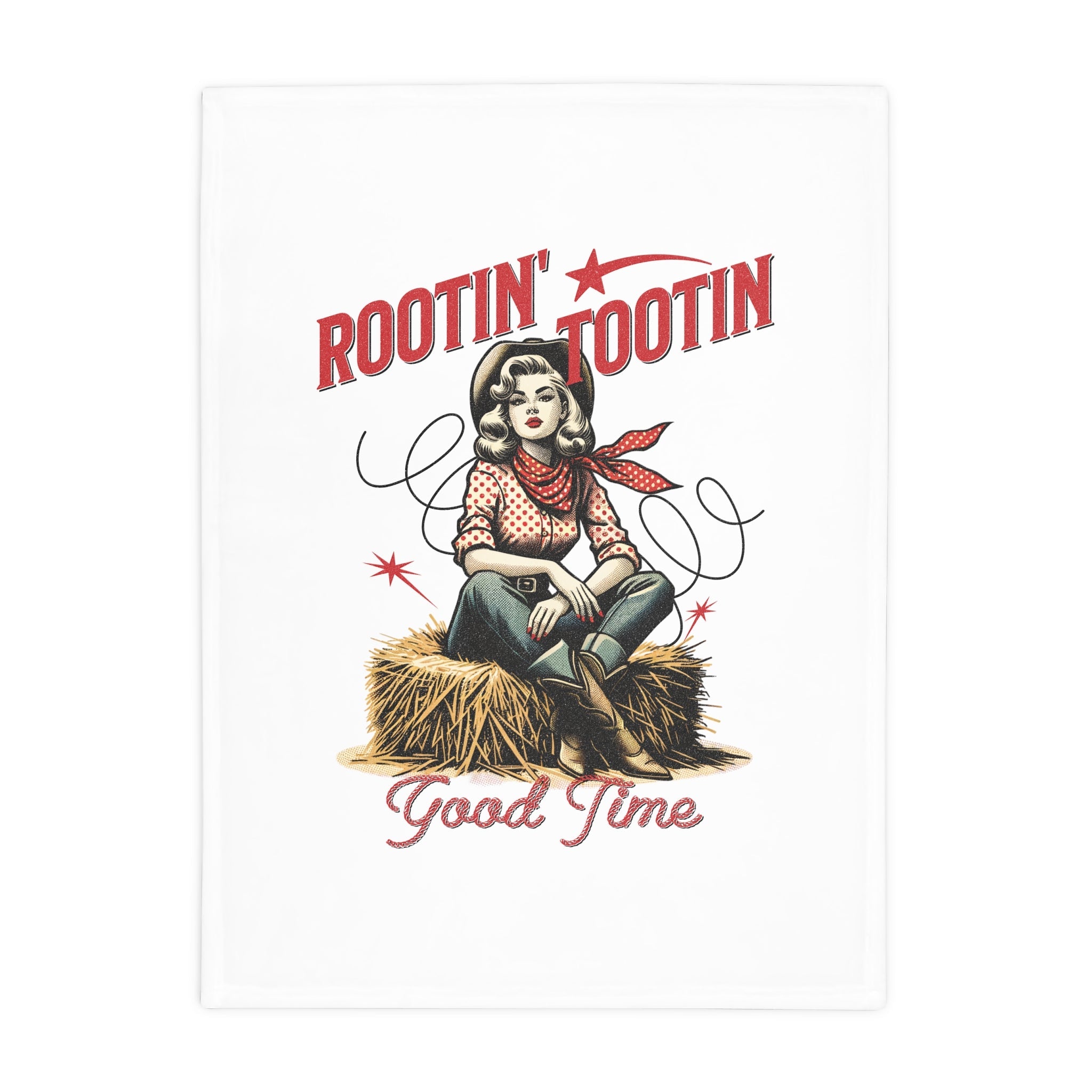 Rootin' Tootin' Good Time White Throw Blanket