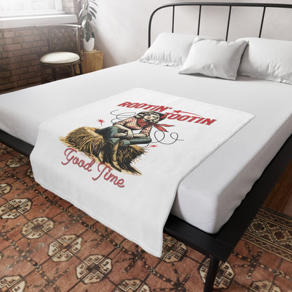 Rootin' Tootin' Good Time White Throw Blanket