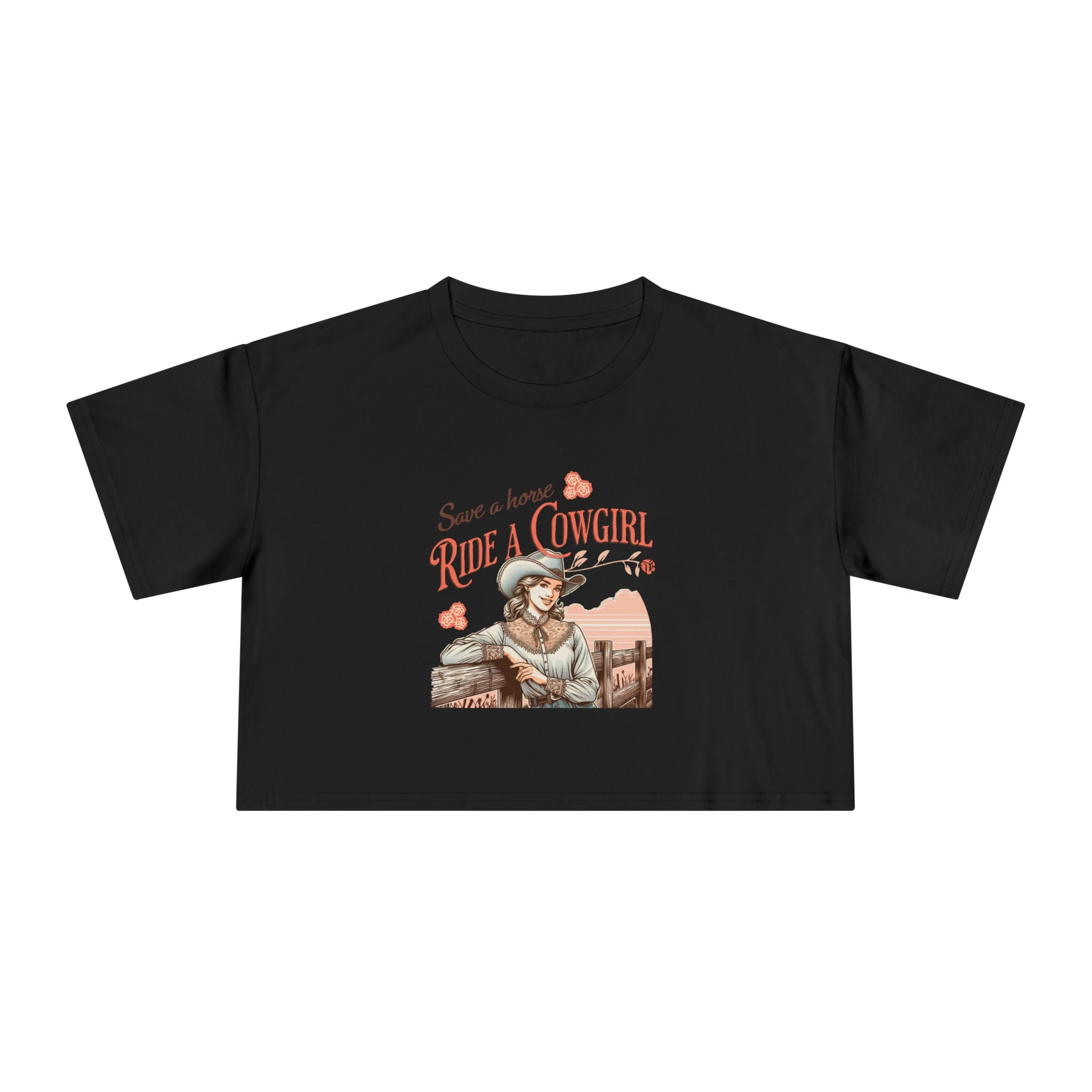 Save a Horse Ride a Cowgirl Crop Tee - Style Circus