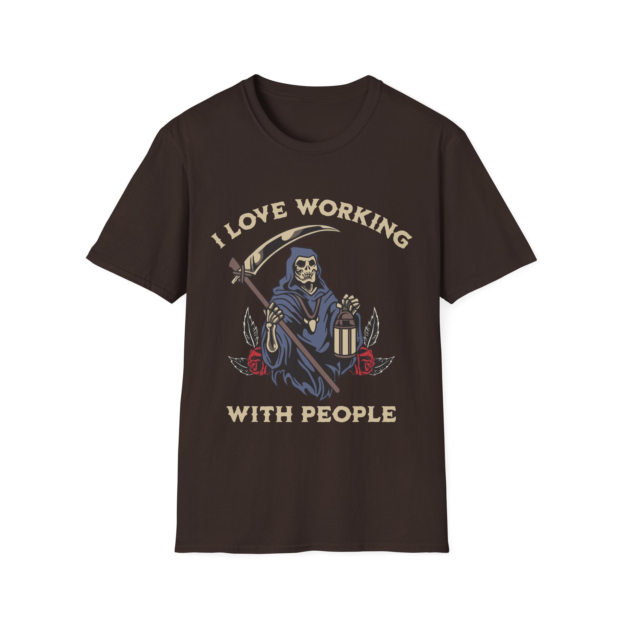 Slasher Loves Working With People Funny T-Shirt - Style Circus