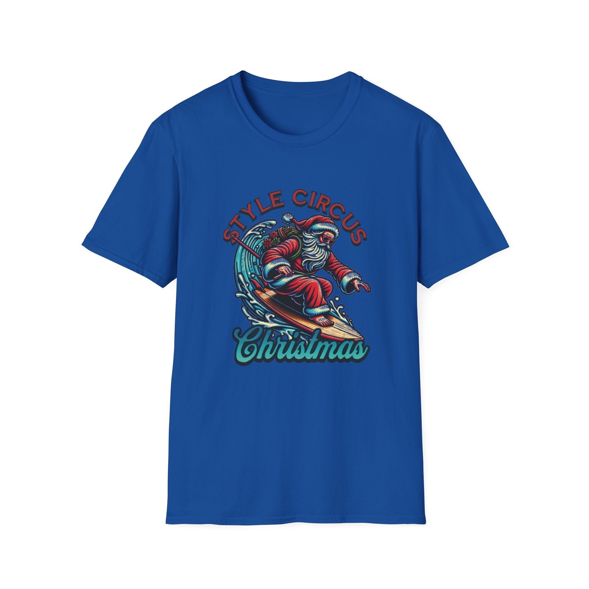 Style Circus Surfing Santa Christmas T-Shirt - Style Circus