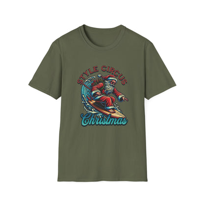 Style Circus Surfing Santa Christmas T-Shirt - Style Circus