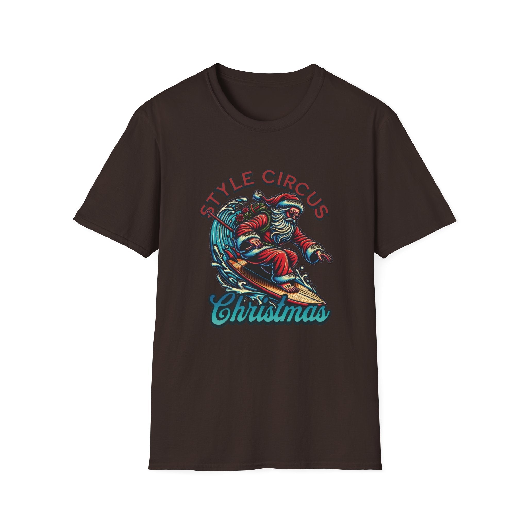 Style Circus Surfing Santa Christmas T-Shirt - Style Circus