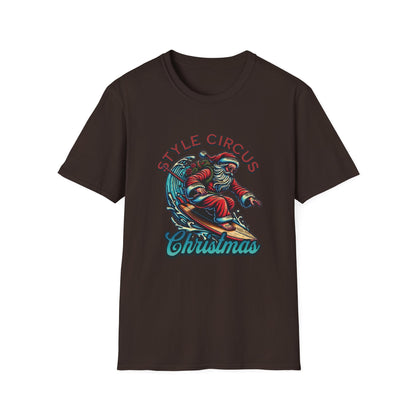 Style Circus Surfing Santa Christmas T-Shirt - Style Circus