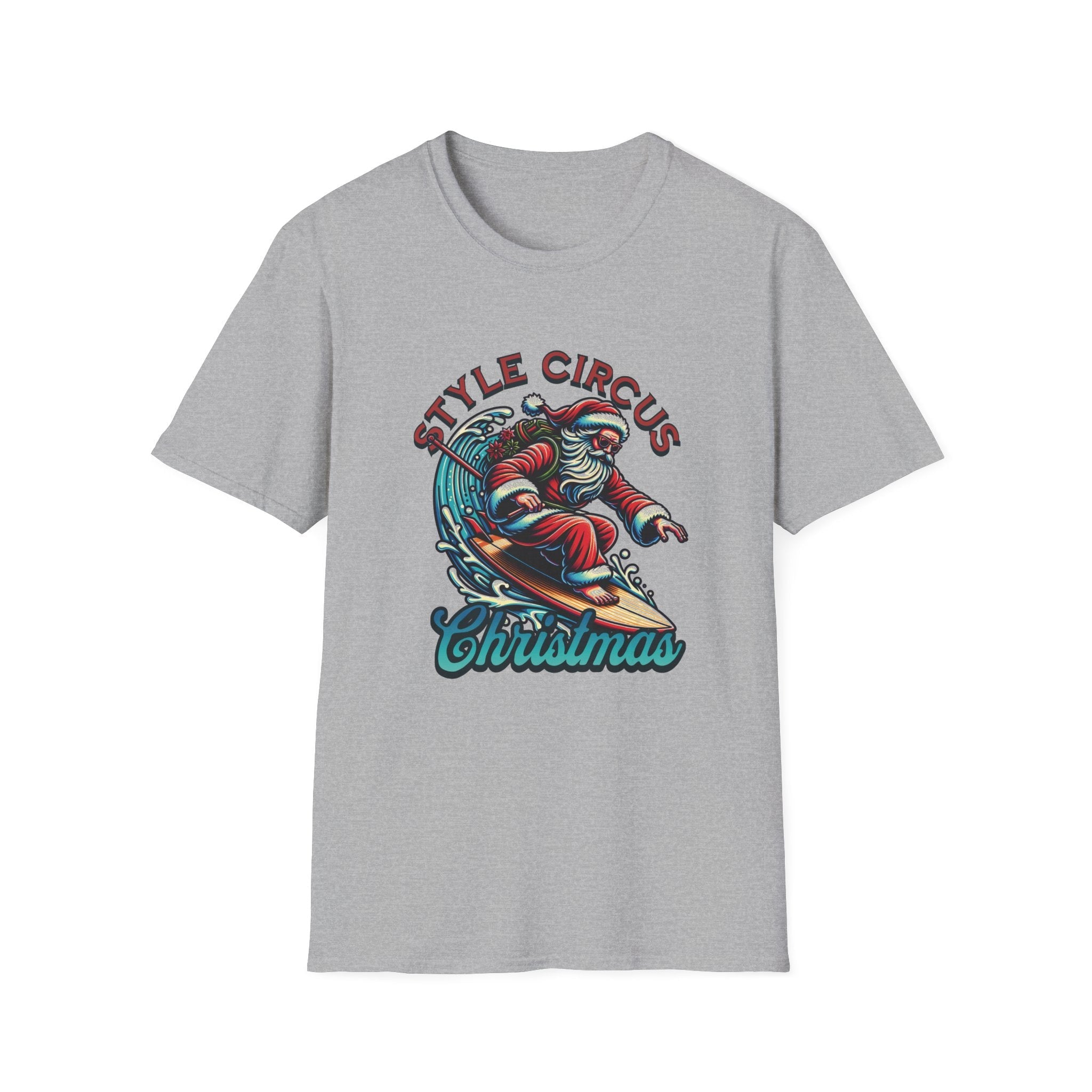 Style Circus Surfing Santa Christmas T-Shirt - Style Circus