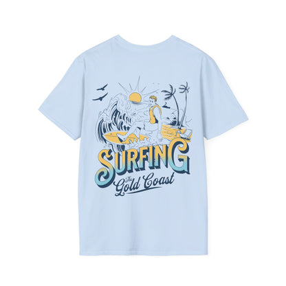 Surfing The Gold Coast Beach T-Shirt - Style Circus 