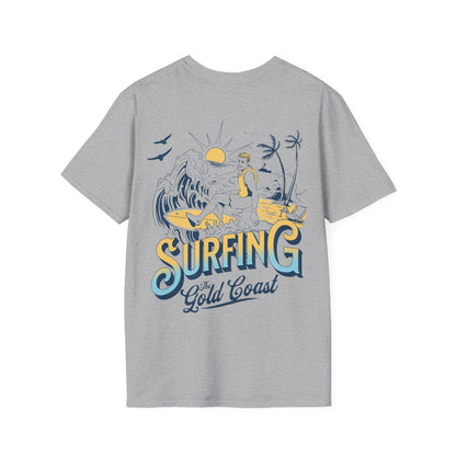 Surfing The Gold Coast Beach T-Shirt - Style Circus 