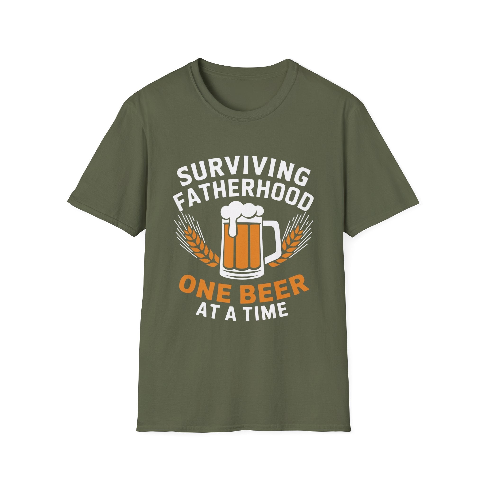 Surviving Fatherhood One Beer At A Time Funny Custom T-Shirt - Style Circus