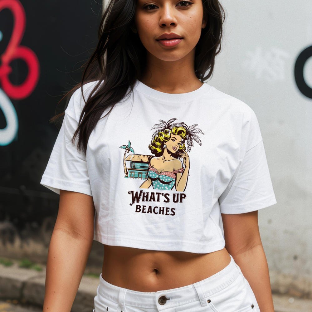 What's Up Beaches Crop Tee - Style Circus