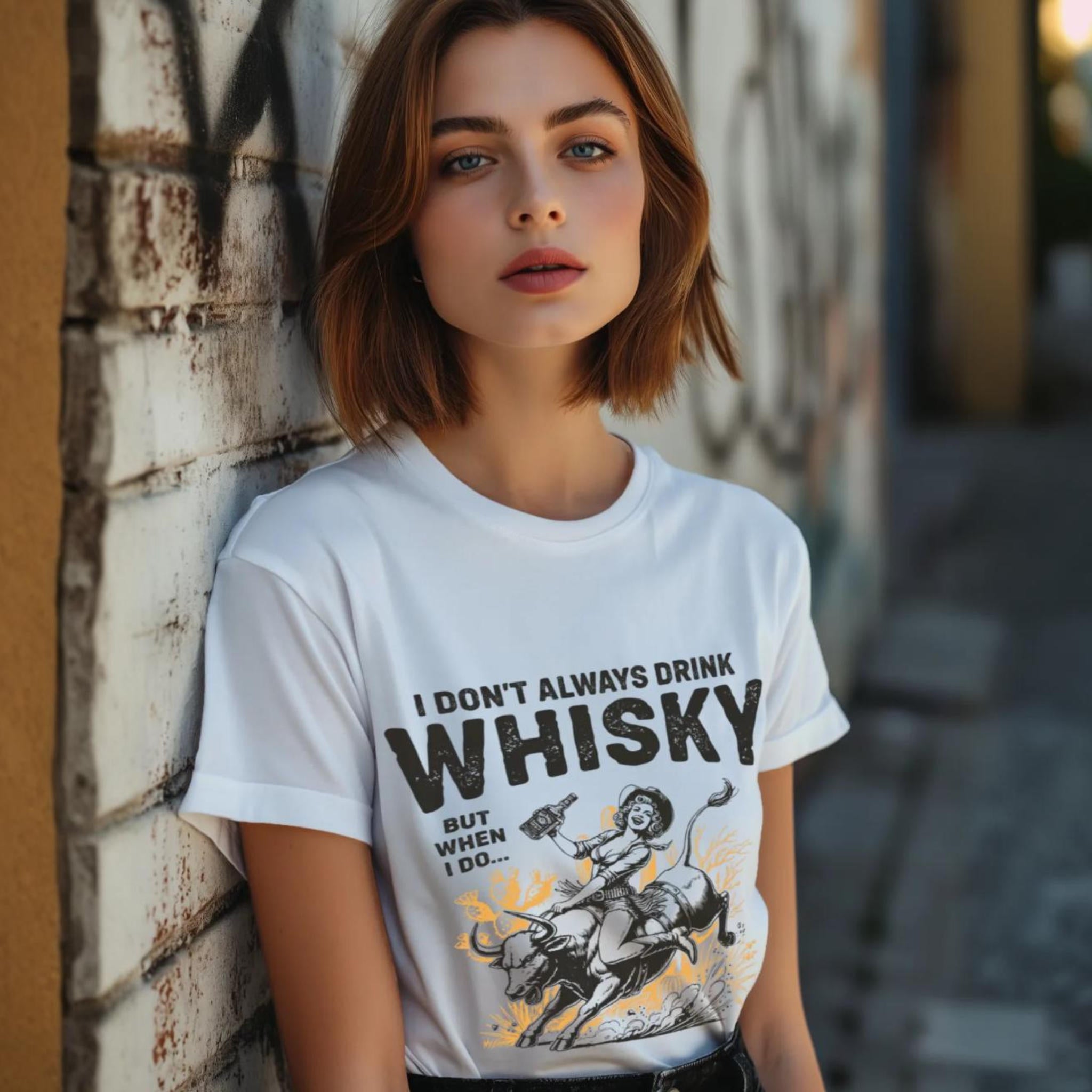 Whiskey Drinking Cowgirl T-Shirt - Style Circus