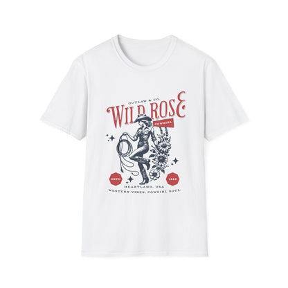 Wild Rose Cowgirl Retro T-Shirt - Style Circus