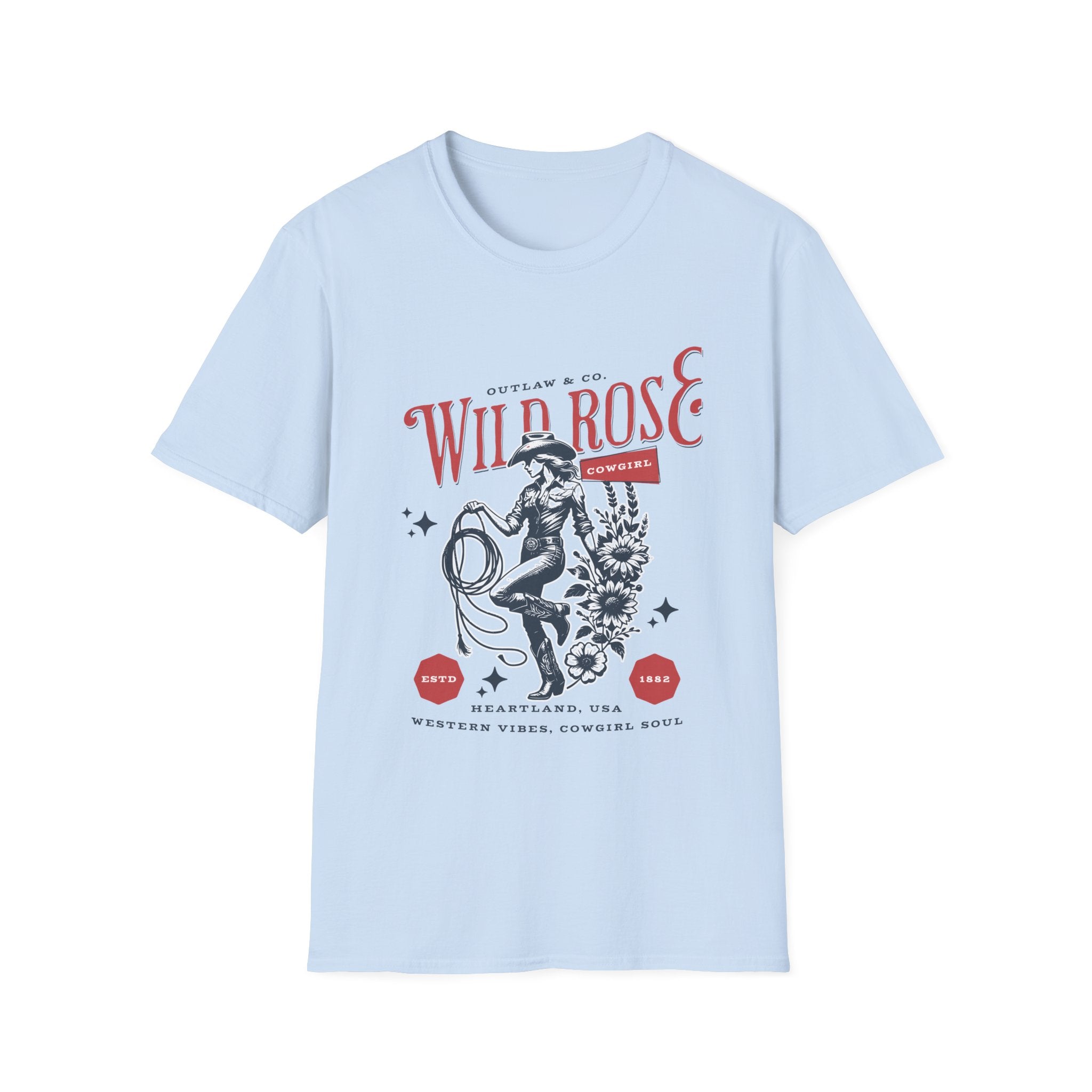 Wild Rose Cowgirl Retro T-Shirt - Style Circus