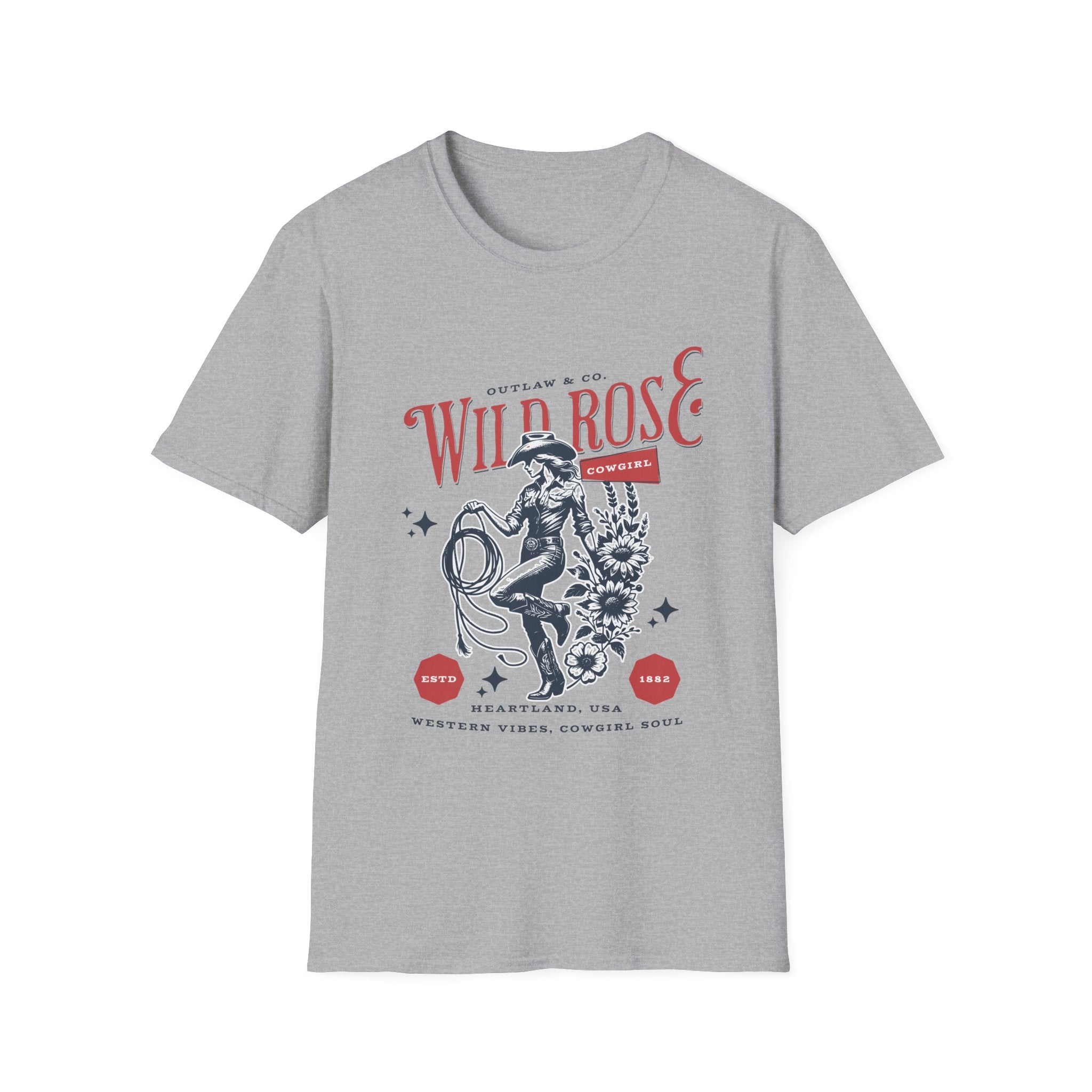 Wild Rose Cowgirl Retro T-Shirt - Style Circus